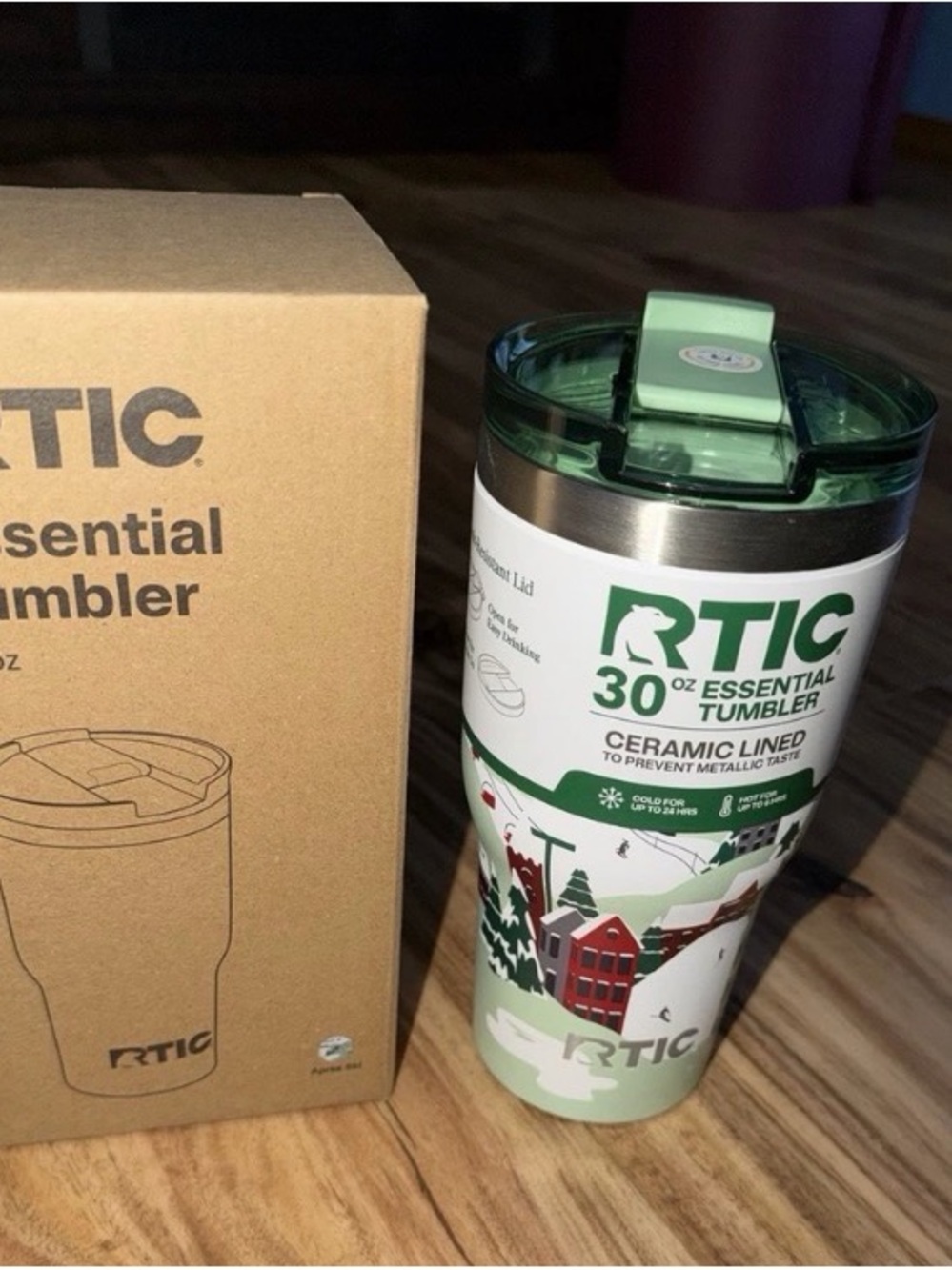 RTIC 30oz Tumbler with Lid, Apres Ski Ceramic Lined, Insulated, Stainless